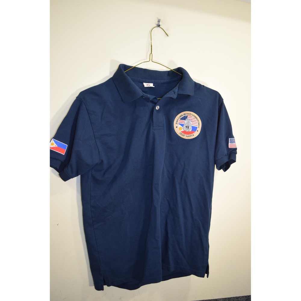 FBI Legat Manila JOINT CYBER SECURITY WORKING GROUP Polo Shirt WOMENS M Blue